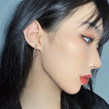 925 Sterling Silver Circle Piercing Hoop Earrings For Women Girls