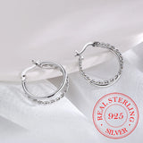 925 Sterling Silver Circle Piercing Hoop Earrings For Women Girls