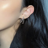 925 Sterling Silver Circle Piercing Hoop Earrings For Women Girls