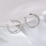 925 Sterling Silver Circle Piercing Hoop Earrings For Women Girls