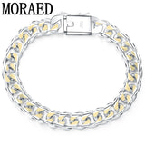 925 Sterling Silver 10mm Cuban Chain Bracelet for Men Women