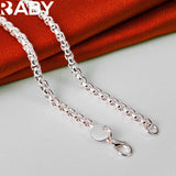 925 Silver 4mm Round Box Chain Necklace 18/20/24 Inches