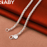 925 Silver 4mm Round Box Chain Necklace 18/20/24 Inches