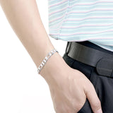 925 Silver 8mm Geometric Chain Jewelry Set for Women Men