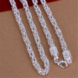 925 Sterling Silver Classic Chain Necklace Men Women Charm Wedding Engagement