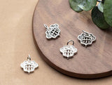 925 Silver Chinese Lock Charms 14x12.5mm Jewelry Pendants