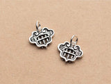925 Silver Chinese Lock Charms 14x12.5mm Jewelry Pendants