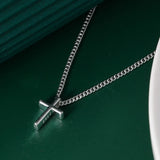 925 Silver Classic Cross Pendant Necklace Sweet Small Cross Necklace for Woman