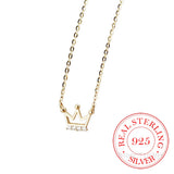 925 Silver Crystal Crown Choker Necklace 14K Plated Wedding Jewelry