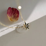 925 Silver Daisy Flower Choker Necklace 14K Plated Wedding Jewelry