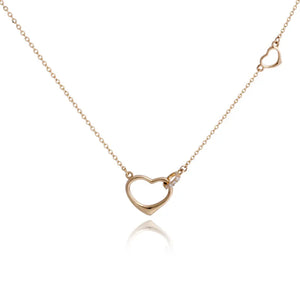 925 Silver Double Heart Choker Necklace for Women