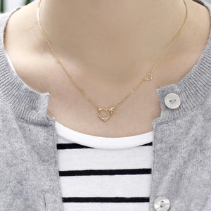 925 Silver Double Heart Choker Necklace for Women