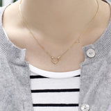 925 Silver Double Heart Choker Necklace for Women