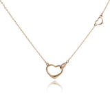 925 Silver Double Heart Choker Necklace for Women