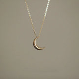 925 Silver Moon Choker Necklace 14K Plated Pendant for Women