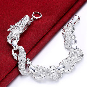 925 Silver Dragon Chain Bracelet for Women Charms Wedding Girls