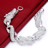 925 Silver Dragon Chain Bracelet for Women Charms Wedding Girls