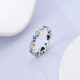 925 Silver Heart Rings with Colorful Zircon for Women