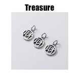 925 Silver Hollow Out Round Charms Luck Pendant