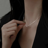 925 Silver Love Heart Choker Necklace for Women Wedding Party Jewelry Gift