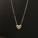 925 Silver Love Heart Choker Necklace Pendant 14K Plated