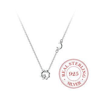 925 Silver Heart Choker Necklace Women 14K Plated Wedding Party Jewelry Gift