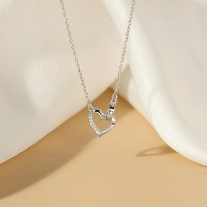 925 Silver Love Heart Choker Necklace for Women Wedding Party Jewelry Gift