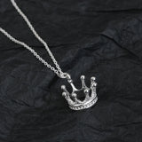 925 Sterling Silver Crown Cross Necklace Women's Party