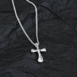925 Sterling Silver Crown Cross Necklace Women's Party