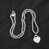 925 Silver Love Key Necklace Women's Party Accessory