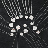 925 Silver Love Key Necklace Women's Party Accessory