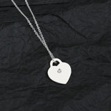925 Silver Love Key Necklace Women's Party Accessory