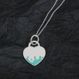 925 Silver Love Necklace Rose Heart Women's Party Jewelry