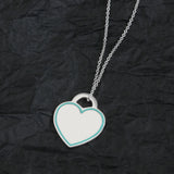 925 Silver Love Necklace Rose Heart Women's Party Jewelry