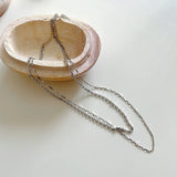 925 Silver Paper Clip Women Chocker Necklace Minimalism Clavicle Necklaces
