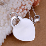 925 Sterling Silver Heart-shaped Pendant Necklace Jewelry Gift