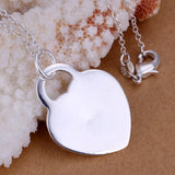 925 Sterling Silver Heart-shaped Pendant Necklace Jewelry Gift