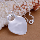 925 Sterling Silver Heart-shaped Pendant Necklace Jewelry Gift
