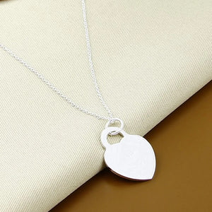 925 Sterling Silver Heart-shaped Pendant Necklace Jewelry Gift