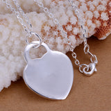 925 Sterling Silver Heart-shaped Pendant Necklace Jewelry Gift