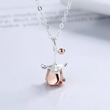 925 Silver Rose Flower Choker Necklace Pendant 14K Plated