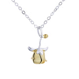 925 Silver Rose Flower Choker Necklace Pendant 14K Plated