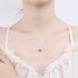 925 Silver Rose Flower Choker Necklace Pendant 14K Plated