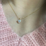 925 Silver Crystal Choker Necklace Pendant for Women Plated Necklaces Gift