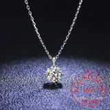 925 Silver Crystal Choker Necklace Pendant for Women Plated Necklaces Gift