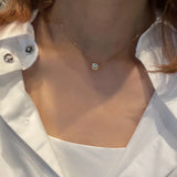 Crystal Choker Necklace Pendant 14K Plated Wedding Party Jewelry