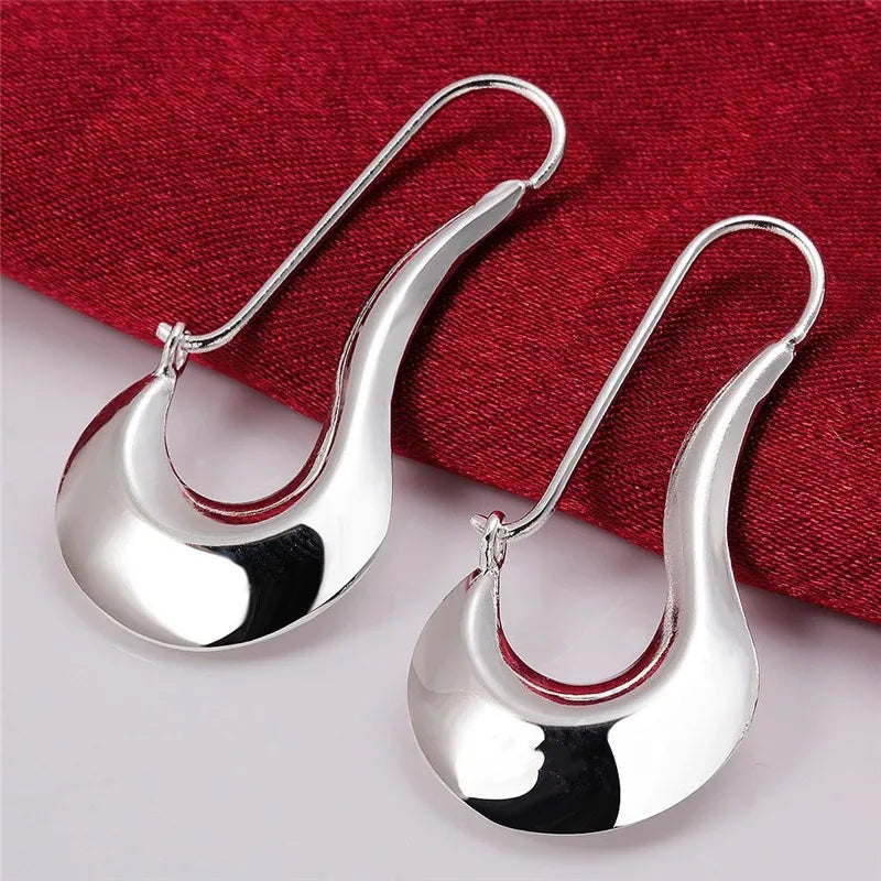 925 Sterling Silver Classic Shoe Drop Earrings Charm Women
