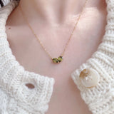 925 Silver Crystal Choker Necklace Pendant 14K Plate Wedding Jewelry