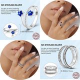 925 Silver Classic Rings Zircon Heart Flower Ring