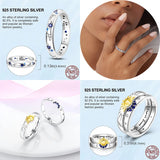 925 Silver Classic Rings Zircon Heart Flower Ring